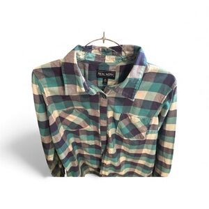 Real Work Plaid Button-Up Shirt